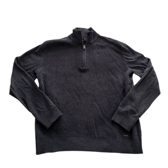 Michael Kors Cotton 1/4 Zip Waffle Sweater - Picture 1 of 6